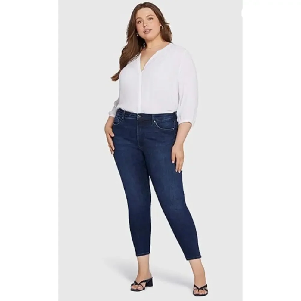 NYDJ Women Ami Skinny Lift Tuck High Rise Ankle Stretch Denim Jeans Size 16 Blue